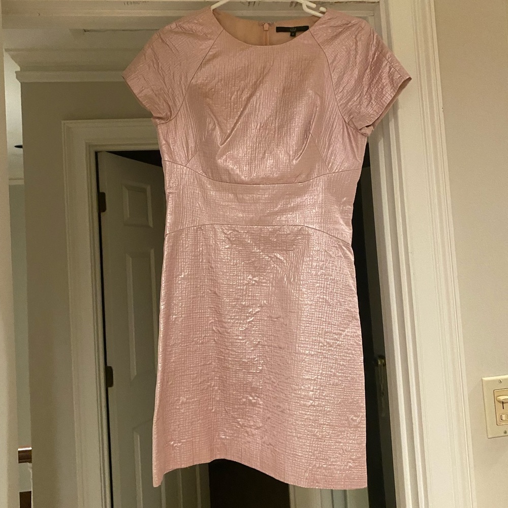 Tibi metallic pink fitted dress, sz 2